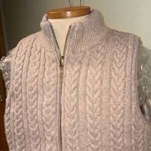 Joie Cable Rib Chunky Knit Full Zip Vest